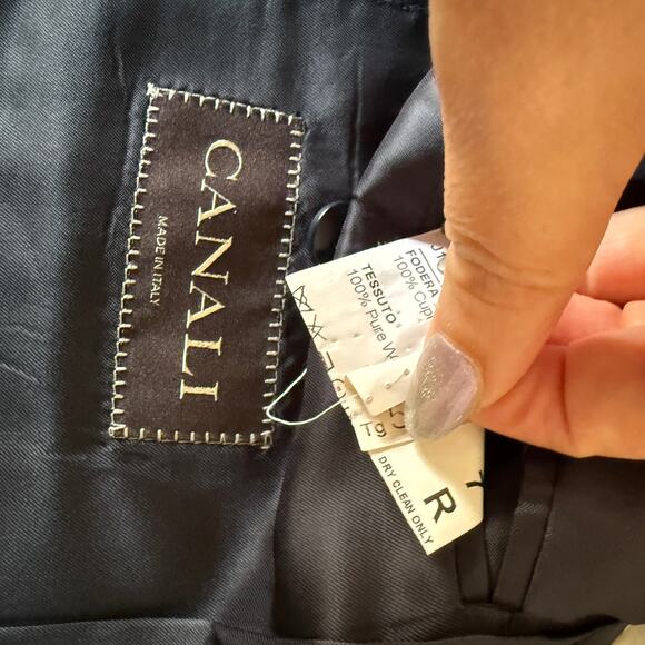 CANALI | 100% Wool Gray Microcheck 2 Button Blazer Notch Lapel Size 54 R (44 R) - Picture 8 of 11